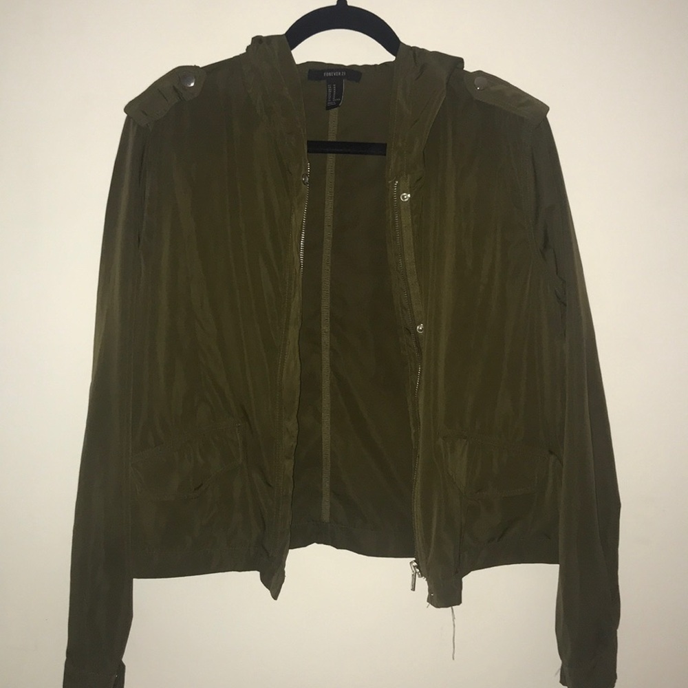 Slick army green f21 jacket